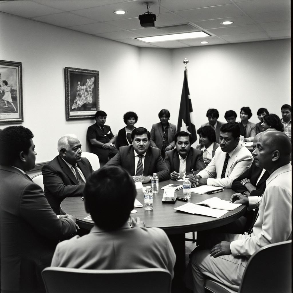Cuban American community leaders meeting in the 1980s