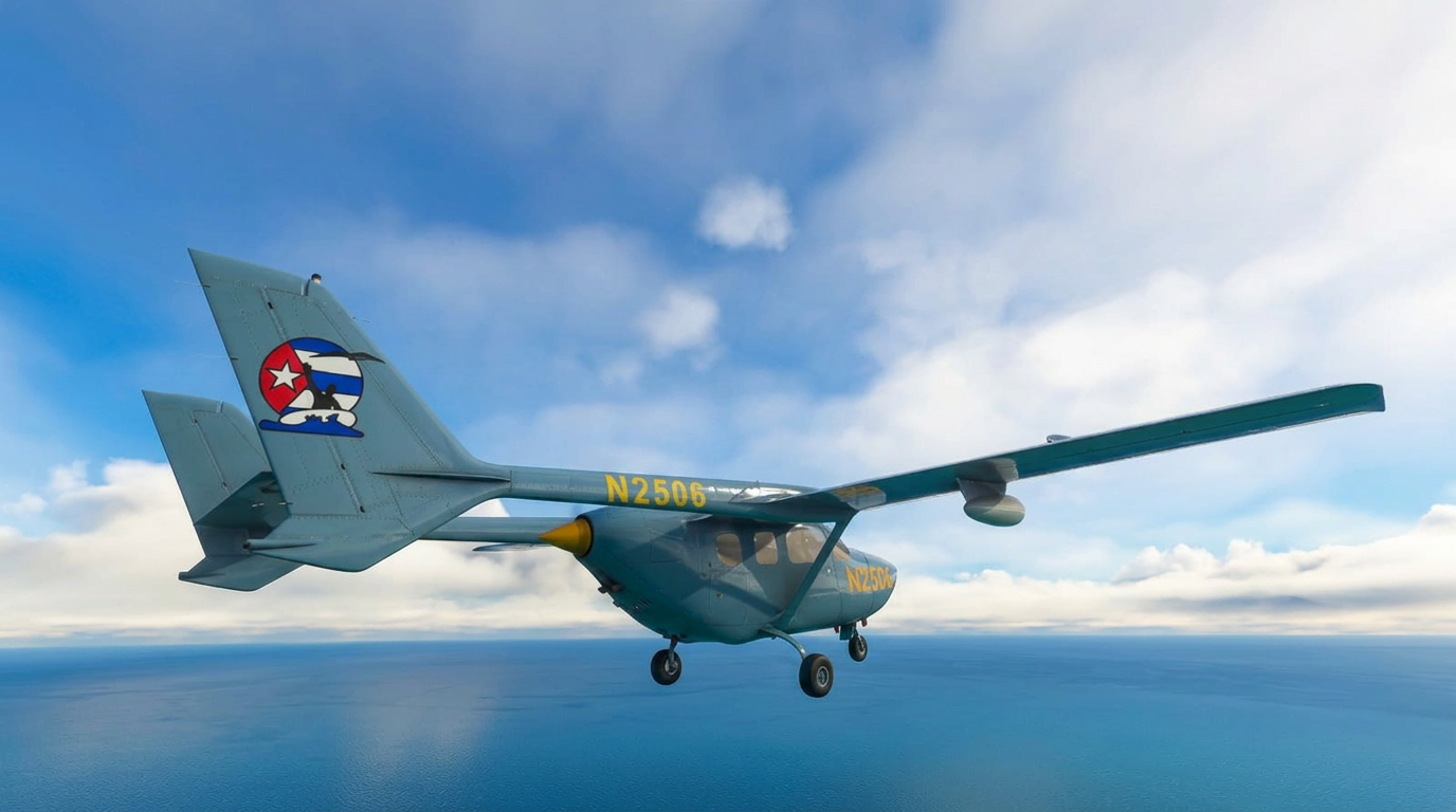Small Brothers to the Rescue aircraft flying over the Florida Straits