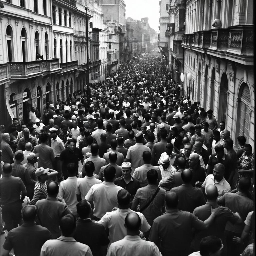 Crowds in Havana streets in January 1959
