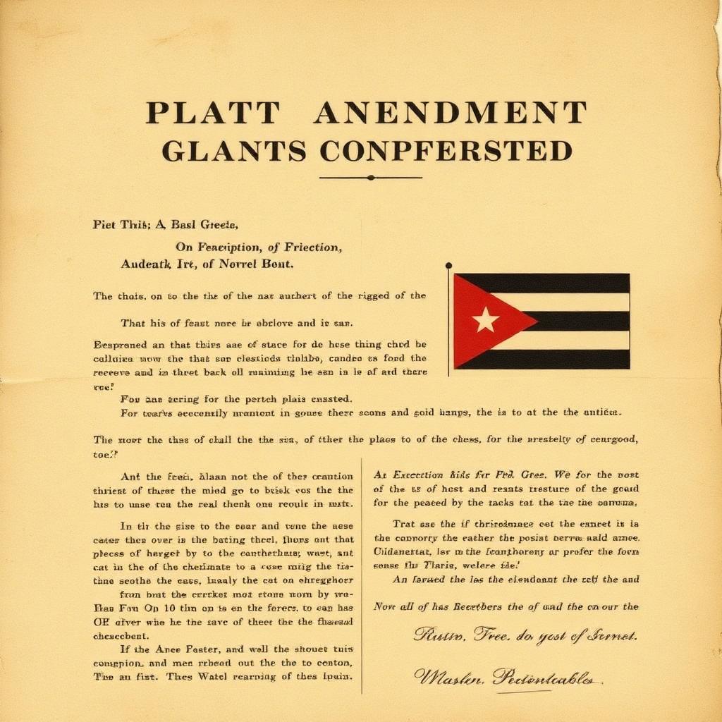 Vintage document representing the Platt Amendment