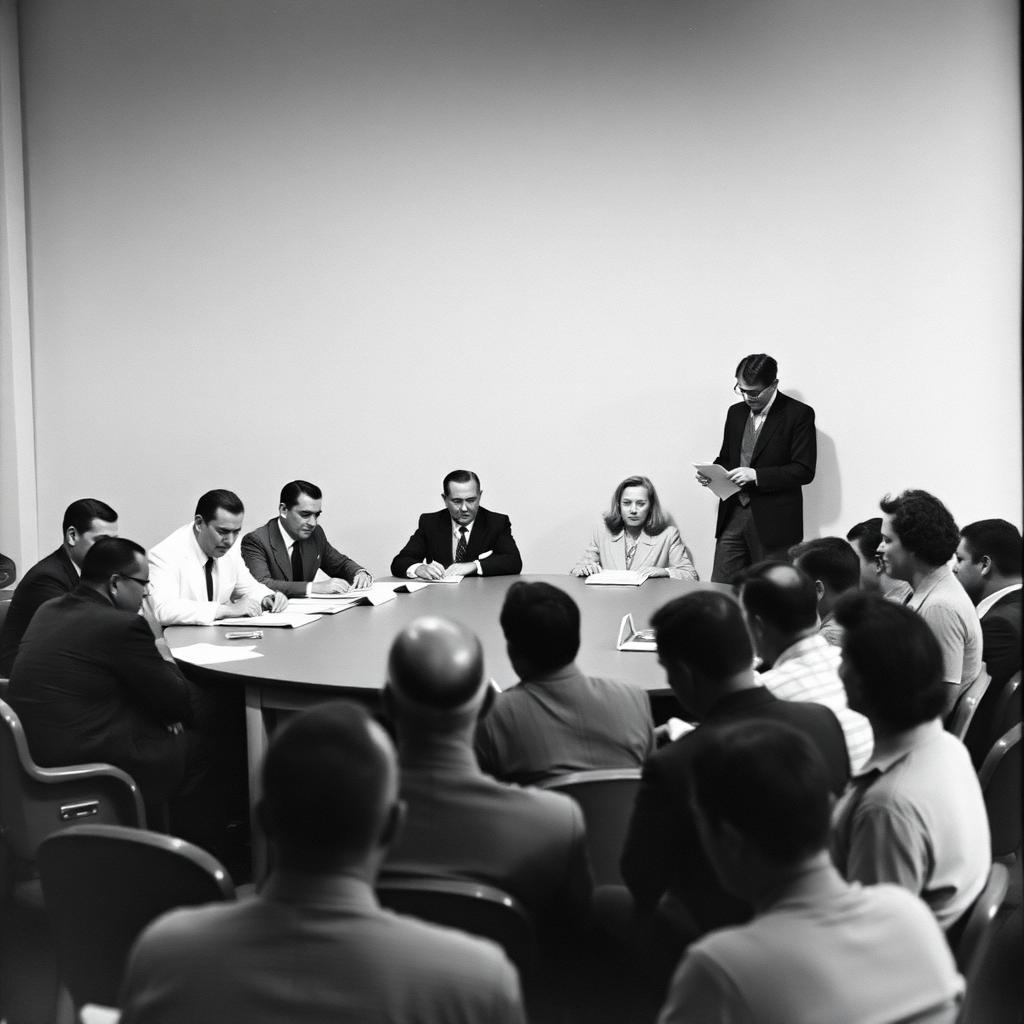 Black and white archival photo of delegates signing the 1940 Cuban Constitution